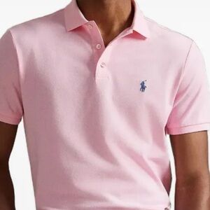 Polo by Ralph Lauren Pink Polo Shirt with Navy Logo